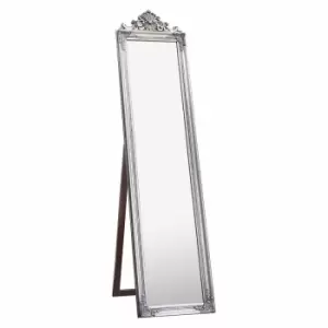 image of Crossland Grove Detling Wood Cheval Mirror Silver - 1790 X 455mm