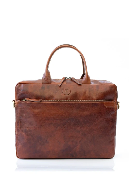 Image of PRIMEHIDE 'Orion' Leather Mens Business Case Tan