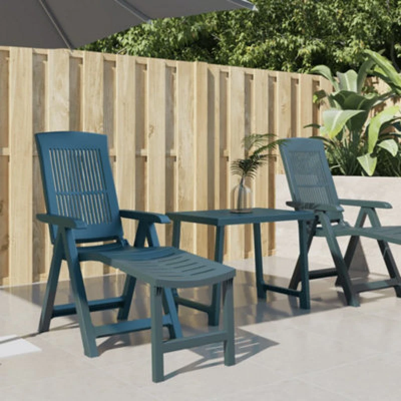 Image of VIDAXL Sun Lounger Green Plastic Vidaxl 8720845897758