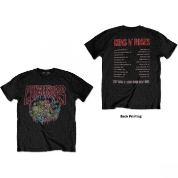 Image of Guns N' Roses - Illusion Tour Unisex Large T-Shirt - Black