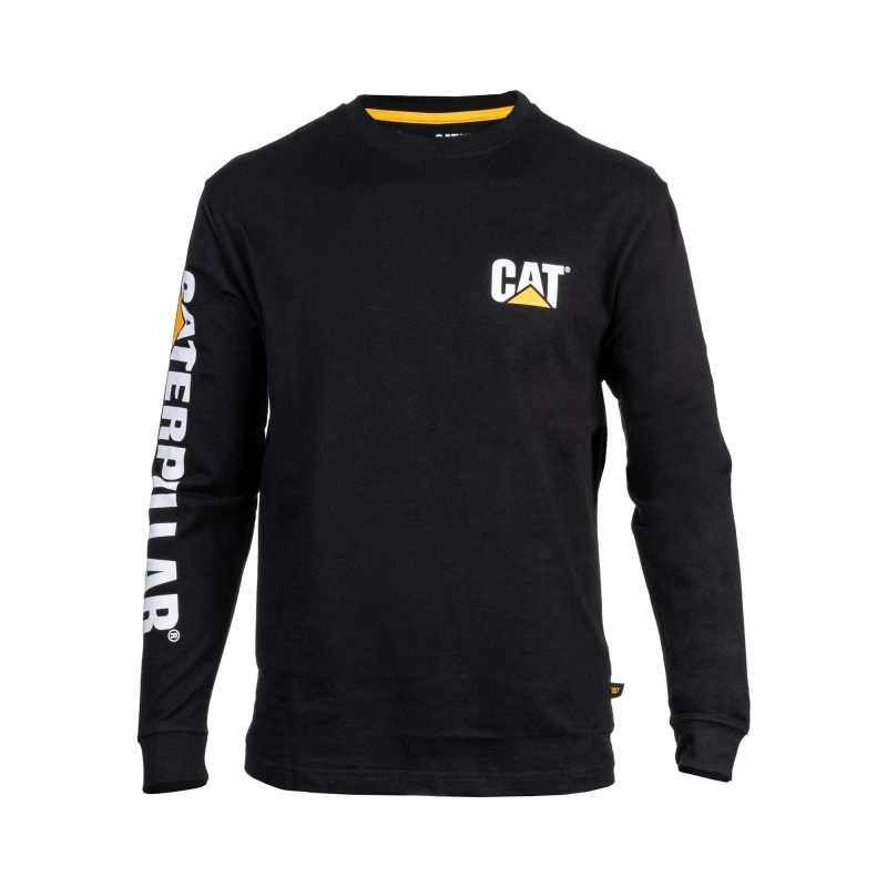 Image of Caterpillar Trademark Banner Long Sleeve T-Shirt Long Sleeve T-Shirts XL Black 33490703470
