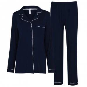 image of Chelsea Peers Plain PJ Set - Navy