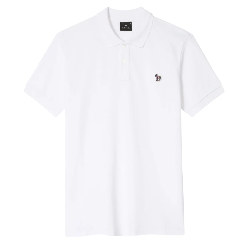 Image of Paul Smith Mens Regular Fit Zebra Polo Shirt White 01 male 2XL