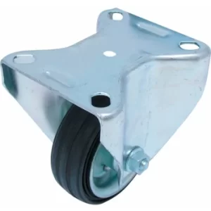 Image of Atlas Workholders 80MM T/P Fixed Castor Black Rubber Tyre