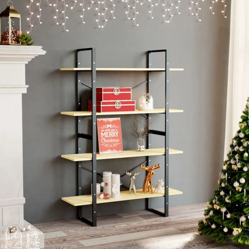 Image of VIDAXL Vidaxl - 4-Tier Book Cabinet 100x30x140cm Solid Pine Wood 8720286567722