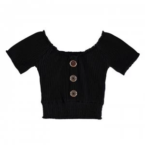 image of Firetrap Shirred Crop T-Shirt Infant Girls - Jet Black