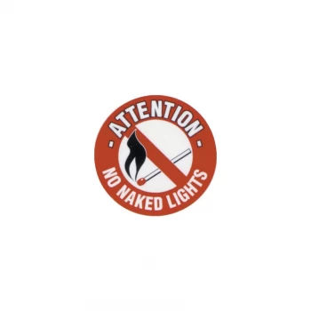 Image of FM08 Floor Marker No Naked Lights PVC Film Sign - 430 X 430MM