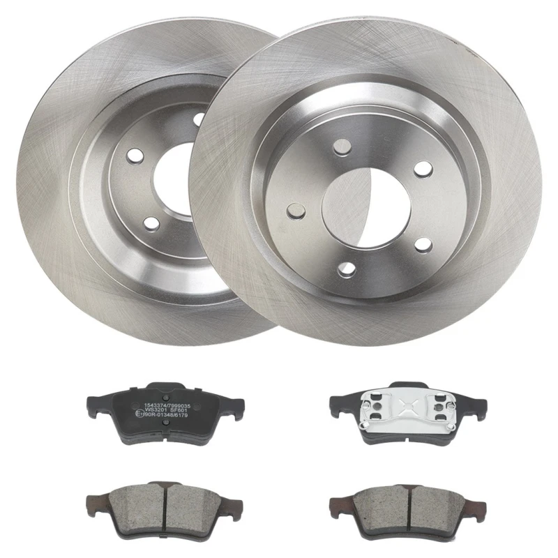 Image of RIDEX 3405B2346 Brake disc and pads set Rear Axle, Brake Disc Type: Solid, not prepared for wear warning indicator Brake Set,disc brakes (3405)