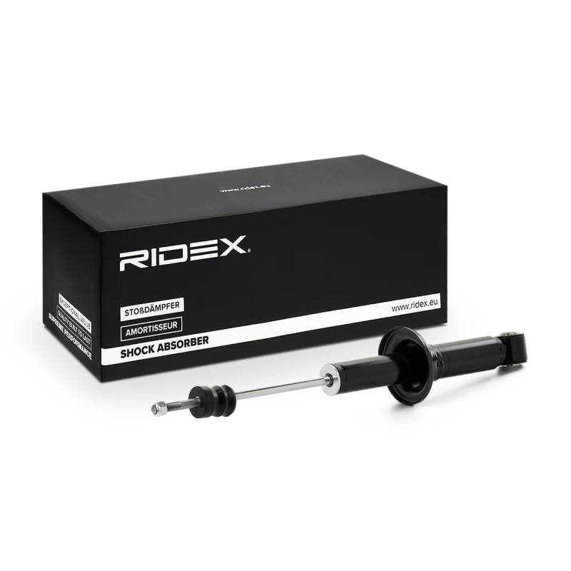 Image of RIDEX 854S2717 Shock absorber Rear Axle, Gas Pressure, Height Adjustable, Spring-bearing Damper, Top pin Shock Absorber (854)