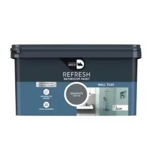 Image of Maison Deco Refresh Bathroom Wall Tile Paint Graphite - 2L