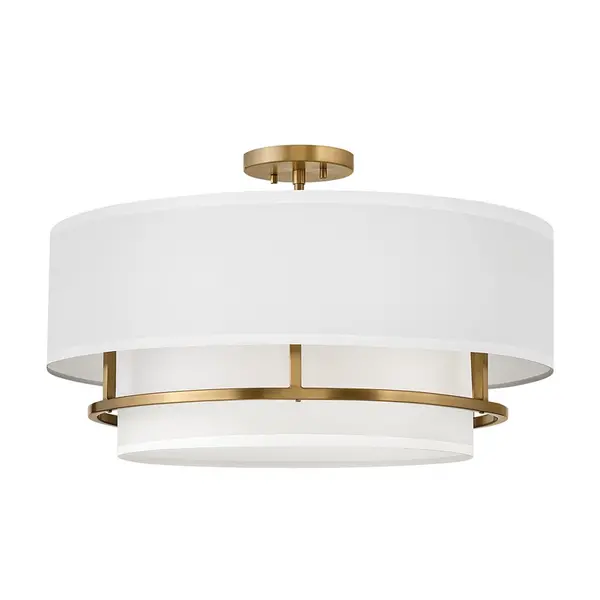 image of Hinkley Hinkley Graham 4 Light Semi-Flush Ceiling Light - Brass