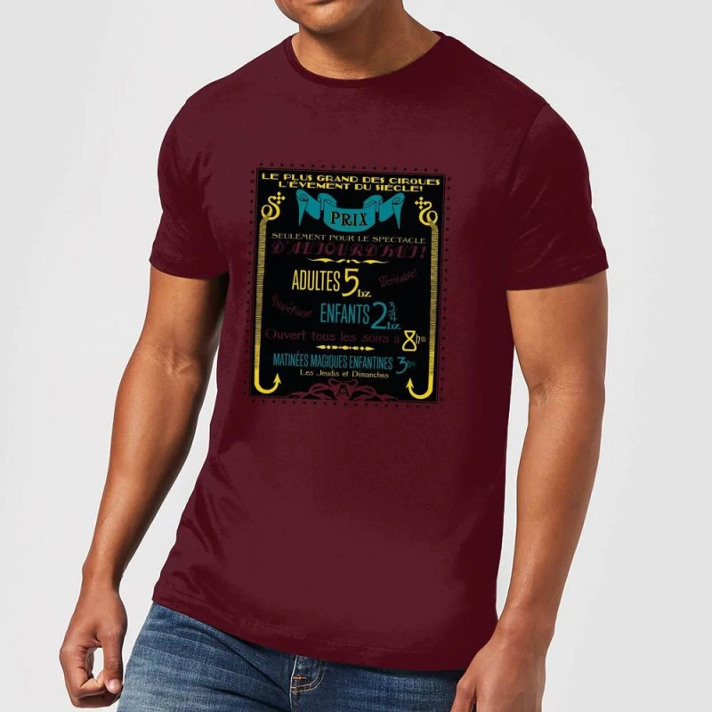Image of Fantastic Beasts Les Plus Grand Des Cirques Men's T-Shirt - Burgundy - S
