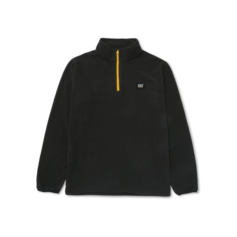 Image of CAT Workwear Mens Microfleece Quarter Zip Fleece Jacket M - Chest 38-41' (97 - 104cm) Black/Yellow CAT850-BLKYL-M