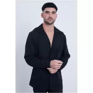 I Saw It First Black Long Sleeve Satin Shirt - Black