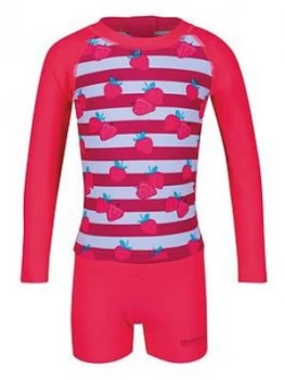 image of Regatta Little Adventurers Strawberry Valo Rash Swim Set - Pink, Size 12-18 Months, Women