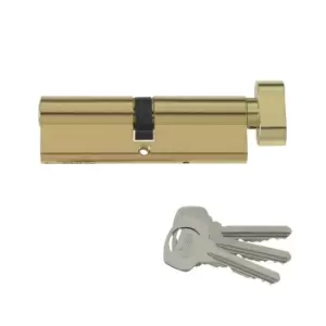 Image of Yale 70mm Brass-Plated Thumbturn Euro Cylinder Lock