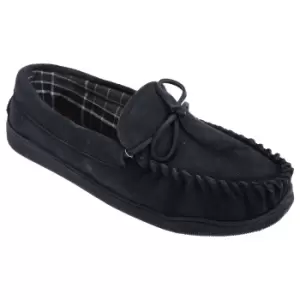 Image of Sleepers Mens Adie Real Suede Moccasin Slippers (11 UK) (Navy Blue)