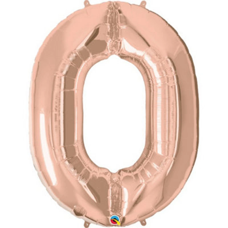 Image of Qualatex 34" Metallic Number Balloons Rose Gold (0)