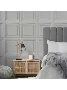 image of Fine Decor Decorative Panel Wallpaper - Grey