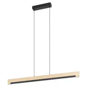 Image of Pendant Light Colour Black Brown Shade White Plastic Bulb LED 25.5W Included