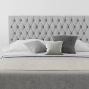 Image of Monroe Upholstered Headboard, Pure Pastel Cotton, Storm - Headboard 60cm Size Single (90x190)