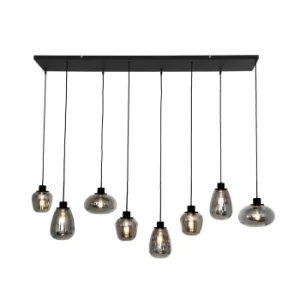 Image of Reflexion Cluster Pendant Ceiling Light Black Matt, Glass Transparent Grey