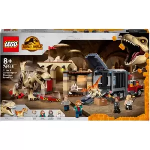 image of LEGO Jurassic World: T. rex & Atrociraptor Dinosaur Toy (76948)