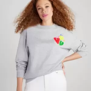 Image of Kate Spade New York Womens Pride Hearts Sweatshirt - Grey Melange - L