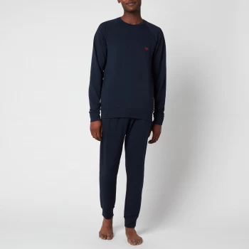 Image of Emporio Armani Stretch Terry Tracksuit Navy Size L Men