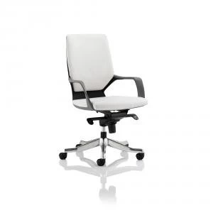 image of Adroit Xenon Executive With Arms Medium Back Black Shell Leather White