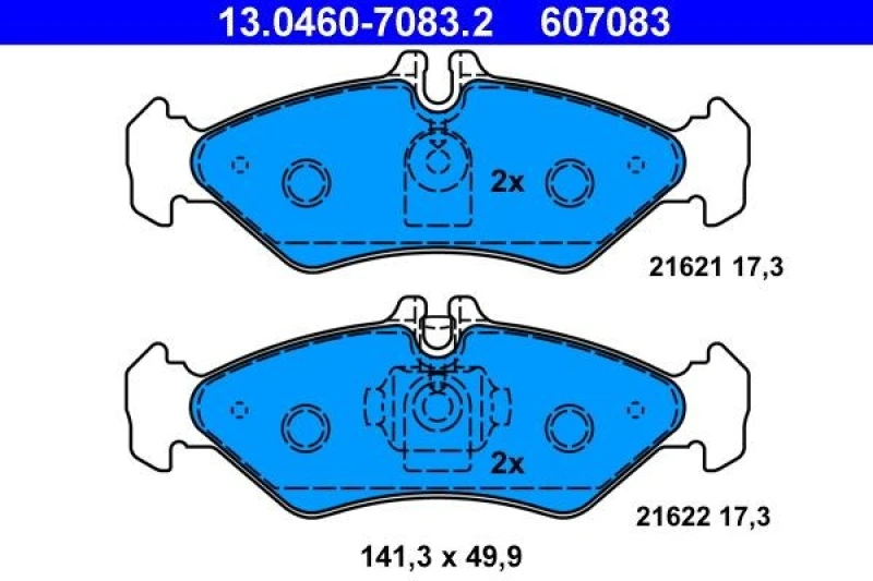 Image of ATE 13.0460-7083.2 Brake pad set excl. wear warning contact Brake Pad Set,disc brake (402)