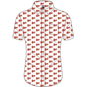 Image of David Bowie - Logo Pattern Unisex Large T-Shirt - White
