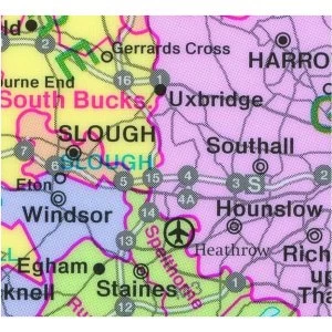 image of Map Marketing Counties Districts Unitary Authorities Map Unframed - Scale 12.5 Miles/1 inch