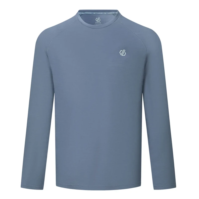 Image of Dare 2b Mens Agile Long Sleeved Walking T-Shirt in Light Blue Size: Medium Light Blue Male M