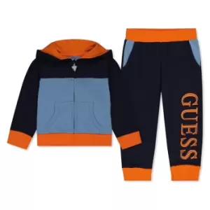 image of Guess Colour Block Tracksuit - Blue