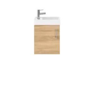 image of Nuie Vault 400mm Wall Hung Cabinet & Basin - Natural Oak