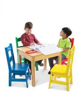 Image of Melissa & Doug Table & 4 Chairs - Primary Colours
