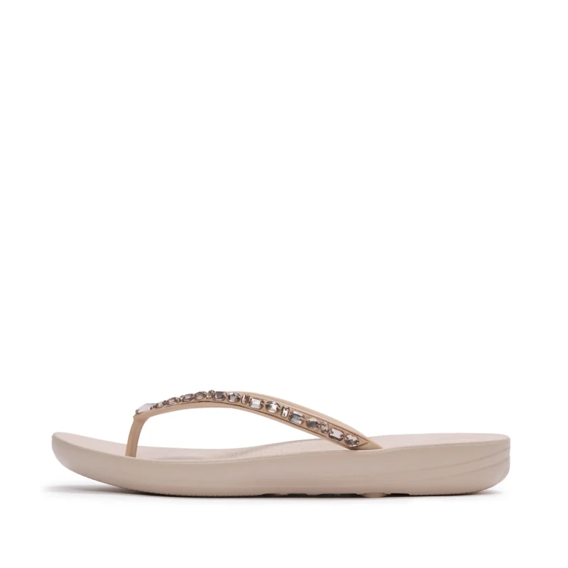 Image of FitFlop Multi-Crystal Flip Flops Women FitFlop Iqushion Beige Female 41