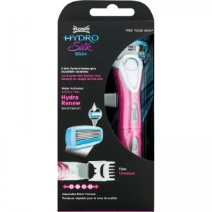 image of Wilkinson Sword Hydro Silk Razor + Waterproof Bikini Trimmer 2 in 1 + Battery