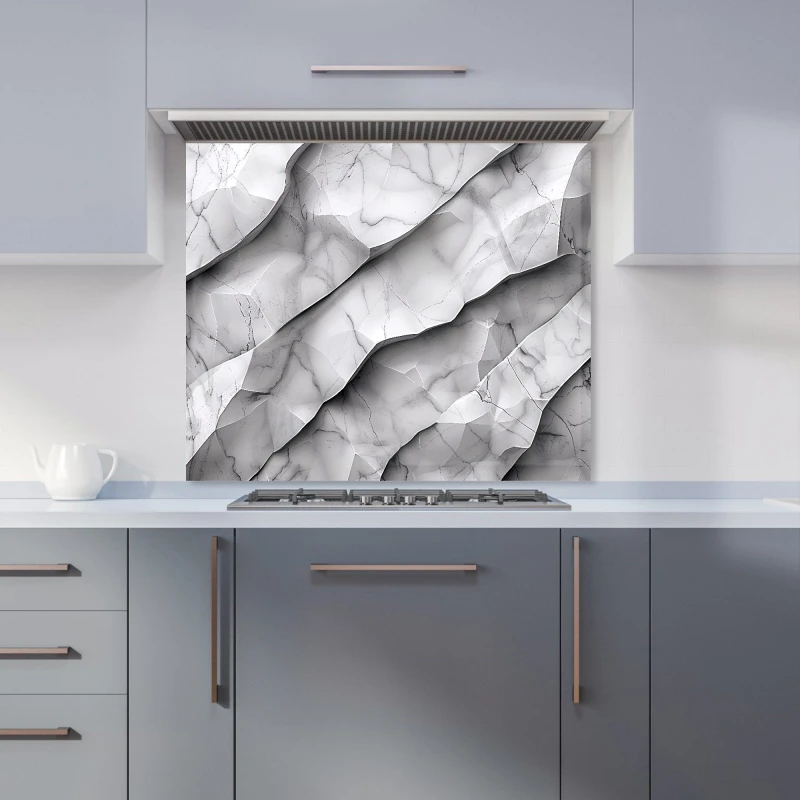 Image of Warren Reed - Designer Modern Grey Marble Effect Kitchen Splashback Size: 700mm x 650mm Grey Unisex 700mm x 650mm