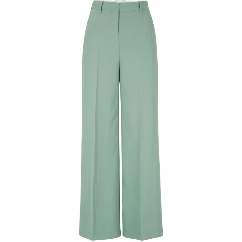 Image of Boss Womens Tikela Straight Trousers Open Green female 10 (38A)