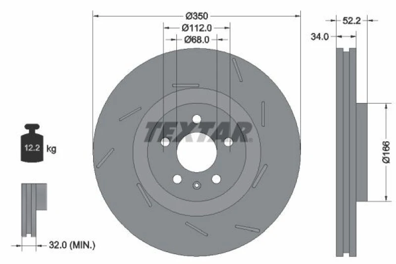 Image of Brake disc TEXTAR 92319105