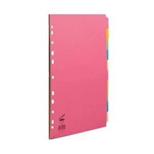 Image of Concord Bright Subject Dividers Europunched 10-Part A4 Assorted Ref 50899