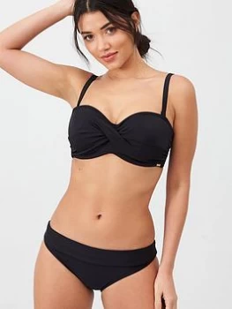 Image of Panache Anya Riva Twist Bandeau Bikini Top - Black, Size 30D, Women