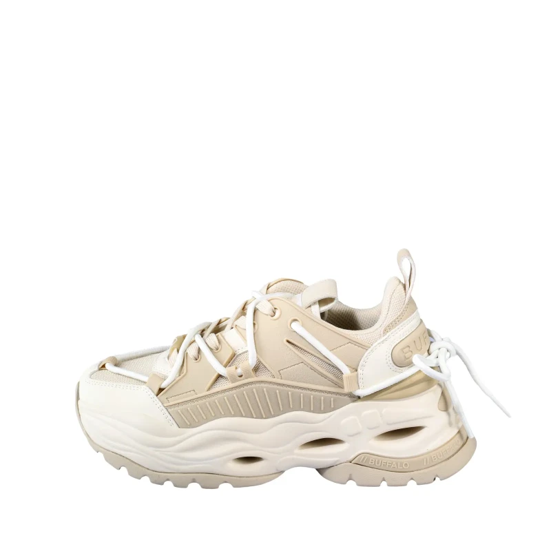 Image of Buffalo Womens Trainers Buffalo Triplet Lace Beige Female 37