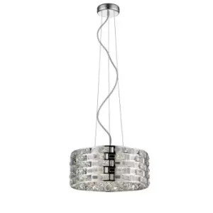 image of Impex Lola 6 Light Crystal Ceiling Chrome