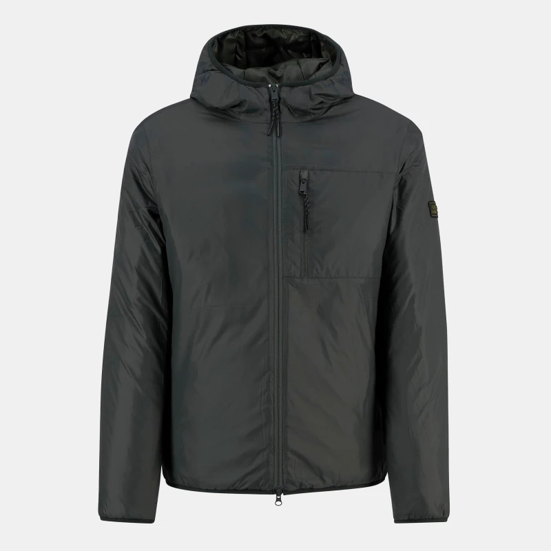 Image of Barbour International Mens Lumley Hooded Long Sleeve Full Zip Quilted Jacket Sage SG51 male XL