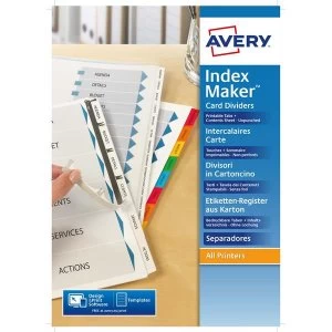 Image of Avery IndexMaker A4 Unpunched Dividers 10 Part
