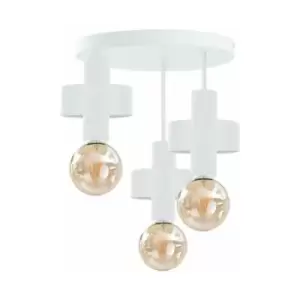 Image of Keter Unica Multi Arm Semi Flush Ceiling Light White, 35cm, 3x E27