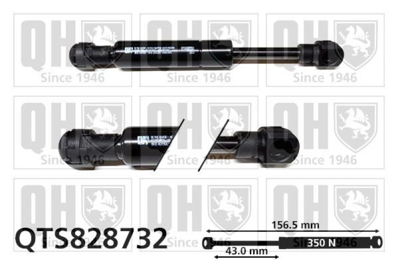 Image of QUINTON HAZELL Tailgate strut QUINTON HAZELL QTS828732